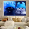 DIY 5D Partial Diamond Embroidery Black Cat And White Cat Round Diamond Painting Cross Stitch Kits Diamond Mosaic Home Decoration39608004