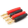 2pcs/lot 4mm Plugs Gold Plated Musical Speaker Cable Wire Pin Banana Plug Connectors