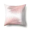 Kudde 1st lämnar Flamingo Pink Gold Polyester Cover European och American Home Couch