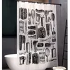 シャワーカーテン防水性カビのないトイレメイクアップアーティストカーテンパーティションアートフック付き