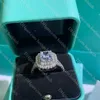 Womens Diamond Ring Klassische Designer -Hochzeitsringe für Frauen Luxus 925 Silberschmuck Damen Jubiläumsgeschenk mit Schachtel