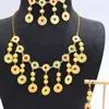 Necklace Earrings Set Women's Fashion Traditional Multi Color Gemstone Coin With Gold Plating