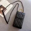 مصممي Luxurys قناة الهواتف المحمولة أكياس عالمية الحالات الشبكة الماس لـ iPhone 15 14 13 12 Pro Max Mini Samsung Leather Fashion 4 Colors