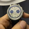 Zegarek 40 mm 1963 Męski zegarek Panda Tianjinst1901 Manual Noating Chronograph Ruch Bubble Mirror Na rękopis C3 Luminous Męska moda