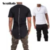 Blackwhitered Plaid XXXL Lange rug Zipper Streetwear Swag Man Hip Hop Skateboard Tyga T -shirt T -shirt Top Tees Men Men Clothing16733489