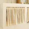 Kitchen Curtain Beige Linen Textured Light Filtering Short Window Curtain for Living Room Cafe Home Farmhouse Country Rod Pocket