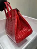 Diseñador Purse Bag Bag Brand Bag de 25 cm Piel de cocodrilo real de Crocodile