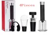 4 Pcs set Red Wine Opener Air Pressure Pump Bottle Opener Corkscrews With Vacuum Stopper Wine Pourer Bar Tools Kitchen Gadgets216121156