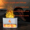 Fireplace Humidifier Crystal Salt Rock Fire Lamp Volcano Air Humidifier Flame Aroma Smell Essential Oil Diffuser for Home 5V 2A