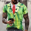 Herrtröjor tröjor fashionabla mens t-shirt 3D-tryckuppsättning och slipsmönster vanlig kortärmad t-shirt lämplig för herrkläder gata kläder topp c24325
