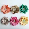 Fleurs décoratives 5pcs / lot 3 "6colors Tissu artificiel avec bouton scintillant pour les enfants