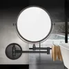 Double Side Folding Makeup Mirror Wall Mount Bathroom Toilet Swivel Mirror Round Wall Mount Bathroom Accessories Home Decoration