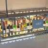 Muur gemonteerd plank wijnrek hoek hoekje drank display metalen club kabinet sets commerciële araillon vitre botellero home meubels
