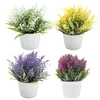 Decoratieve bloemen 4 pc's faux potted desktop versieringen lavendel decoraties feest kunstmatige planten buiten bonsai centerpieces tafels nep