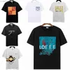 Summer Mens T-shirt with Alphabet Print Short Sleeve Loose Casual Trend Top Clothing Street