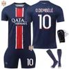 Jersey de futebol 2425 Paris Tamanho 7 MBAPPE 19 li GanGren 10 Dembele 9 Ramos Children's Set versão