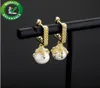 Boucles d'oreilles étalon bijoux hip hop masquerie diamant boucle oreille glacée square dragon griffes de perles anneaux accessoires de créateurs de luxe2526731