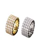 13 mm storlek 612 4 rader tennisring koppar guld silver kubik zirkon isade ut ringar hip hop smycken9639590