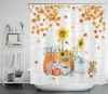 Herfst pompoen douchegordijnen herfstblaadjes thanksgiving bad gordijn polyester stof waterdichte badkamer decoratief met haken