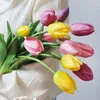 Декоративные цветы Tulip Bud Bouquet (5pcs/Bunch) 46 см силиконовой силикон настоящий Touch Высококачественный калта -декорирование подарка подарок искусственный цветок свадьба