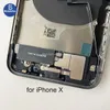 Полная сборочная задняя крышка стеклянной крышки для iPhone x XS Max Battery Door с рамкой Flex Bideos кнопки SIM -карта лоток