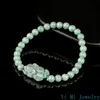 Birmanische Jade Pixiu -Armbänder natürlicher chinesischer grüner Schmuck Designer Edelstein -Accessoires Geschnitzte Perle Jadeit Frauen Armband