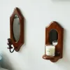 New Vintage Solid Wood Retro Mirror Bedroom Porch Decorative Mirror Bathroom Living Room Furnishings Mirror Wall Home Decor