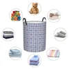 Laundry Bags Blue And White Moroccan Zellige Tiles Style Foldable Baskets Dirty Clothes Toys Sundries Storage Basket Home Organizer