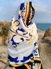 Lenços de viagem férias de férias vintage feminino casual lenço de seda estampa floral sarongue praia shawl lady lady protetora bandana hijab scarve pareo