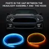 2pcs LED Lights Guide Car Headlight Strip Ultra-Thin Universal Daytime Running Flashing Turn Signal Water Atmosphere Warn Light