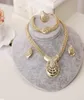 Dubai Gold Jewelry Sets Nigerian Wedding African Beads Crystal Bridal Jewellery Set necklace earrings bracelet ring set2821544