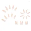 Faux Nails Fashion Beauty Tools Simple et réutilisable 24pcs long ballet faux Gold Imprime