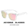 Solglasögon aevogue nya kvinnor mode polariserade solglasögon transparent fyrkantig retro utomhus solglasögon vintage oculos unisex uv400 ae1371 240412