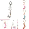 Ny Fashion High Heel Keychain Full Rhinestone Metal Key Chain för Women Girls Handbag Car Accessorie Trend smyckespresent