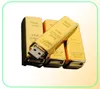 Drive flash USB Golden Real Capacité 32 Go Bullion Gol Bar Pen Drive Flash Memory Stick Drives 16 Go 8 Go 4 Go Creative Gift USB20967015