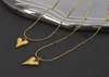 Nunca desbotamento de aço inoxidável de aço simples colares de pingente de coração Gold Plated estilo clássico jóias de designer de designers de estilista4941615