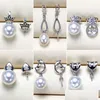 Smyckesinställningar S925 Sterling Sier örhängen Ställa in Pearl Earring för Women Girl Stud montering Blank Diy Wedding Present 6 Dro Dhgarden Dhsoe