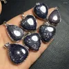 Figurki dekoracyjne Naturalne truskawkowe kwarc Kamień kryształ inkrustowany wisiorek łez serca owalny urok kształtu do biżuterii tworzenia majsterkowania