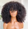 Cabelo curto Afro peruca cacheada com franja para mulheres negras cosplay sintética de renda natural sem gúdio perucas dianteira 5573005