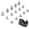 Silver Cone Studs and Spikes Metal Double Cap Hitets Stud Round Nail Rivet For Clothes Shoes Läder DIY Craft Tools Partihandel