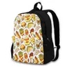 Backpack Teen College Student Laptop Travel Bags Food Hamburger Dog Pattern Testy Junk Love