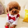 Dog Gentleman Wedding Suit Clothes Dog Suit Bow Tie Clothes Halloween Christmas Costume For Small Dogs Teddy Bulldog