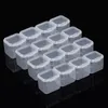 1-20PCS Mini opbergdoos transparante vierkante plastic doos oorbellen sieraden verpakking opslag kleine vierkante doos sieraden organisator