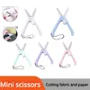 Mini Portable Small Cisseors Papier Durses Hand Compte Tool Migne Round Head Ciseaux Retractable Chain Chain Pendant