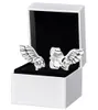 925 STERLING SLATER ANGL WING Brincos de caixa original Conjunto para mulheres CZ