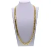 Collar de cadena cubana de hip hop con broche pavimentado CZ para joyas de hombres con collar cubano de cadena larga llena de oro joyería1968125