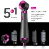 Dryers 5 In 1 Hair Dryer Hot Air Brush Styler and Volumizer Hair Straightener Curler Comb Negative Ion One Step Brush 220V EU 110V US