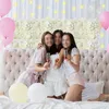 Decorative Flowers 2pcs 38x38cm Artificial Wall Panel 3D Flower Backdrop Faux Roses For Party Wedding Bridal Decoration