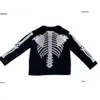 Vestes pour hommes mode High Street Bone Bones Robe Coat Cardigan Skeleton Ribs Imprimée Déclusion décontractée