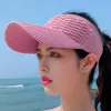 Visors Ball Caps Women Sunshade Empty Top Hat Visor Suncreen Hollow Out Sports Sunhat Female Sun Caps Summer Sun Hat Elastic Foldable Beach Caps 24412